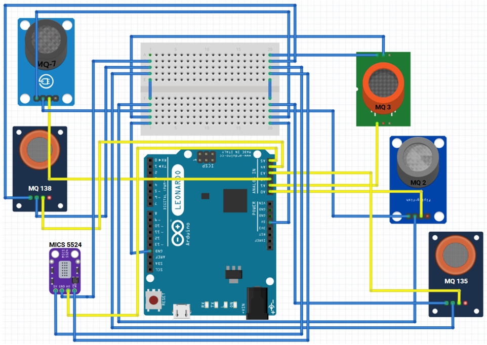 DiaBreath Arduino circuit design